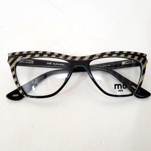 Mo Eyewear Eyeglass Frames MO Geek 33A Black Stripe New